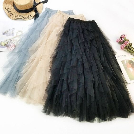 Jupe pèpè évasée en tulle